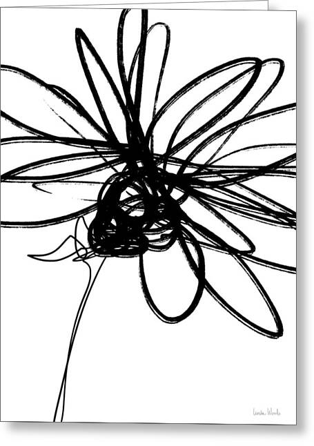 Contemporary Flower Drawings Greeting Cards