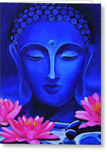 Buddha And Lotus Flowers Painting by Jasmine Bharathan