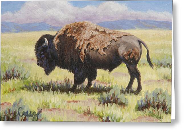 Raggedy Man Buffalo Painting by Linda Cruz