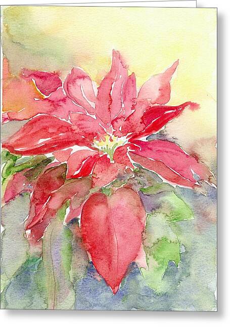 Christmas Poinsettia Painting by M Jan Wurst