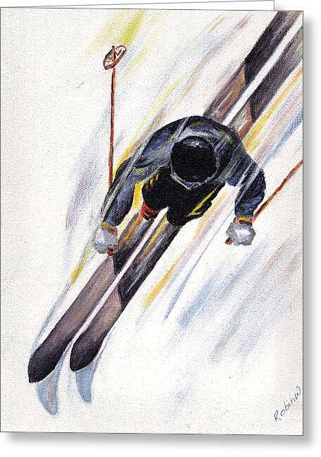 Downhill Skiing Greeting Cards