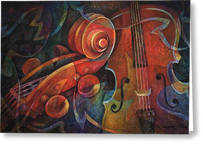 String Instrument Scroll Greeting Cards