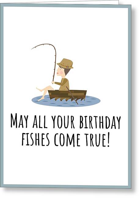 Fisherman Digital Art Greeting Cards