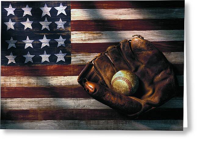 Baseball with flag of America Happy Mother's Day Holiday Card