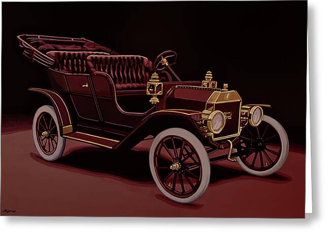 Touring Car Paintings Greeting Cards