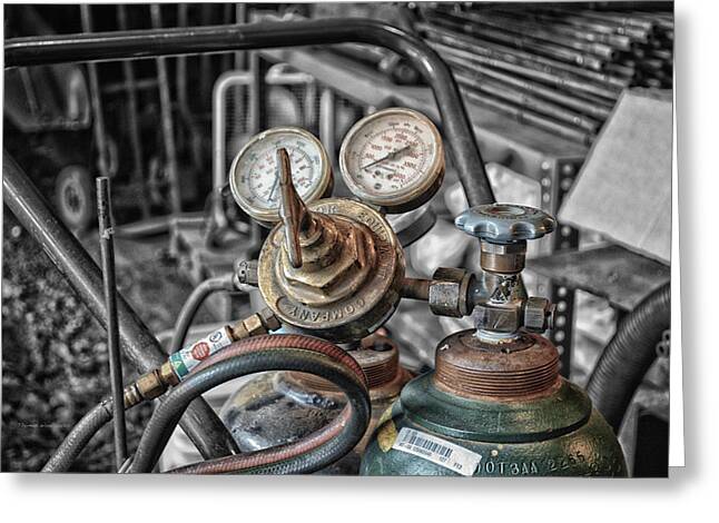 Oxygen Tank Mixed Media Greeting Cards