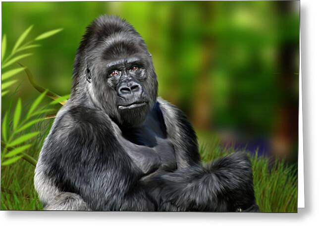 Ape Great Ape Digital Art Greeting Cards