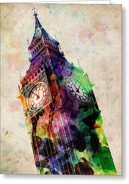 Tower Clock Digital Art Greeting Cards