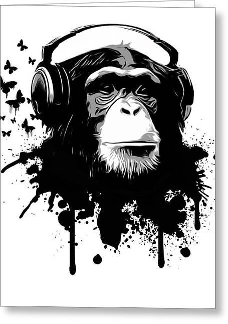 Apes Digital Art Greeting Cards