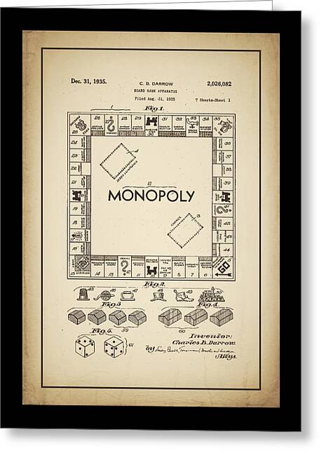 Carte de vœux for Sale avec l'œuvre « Jeu de société Monopoly » de  l'artiste BritishYank