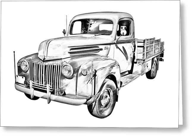 Flat bed truck  'stepping out of the frame' personalised card