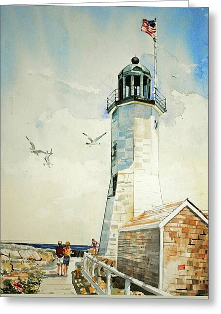 New England Lights Greeting Cards