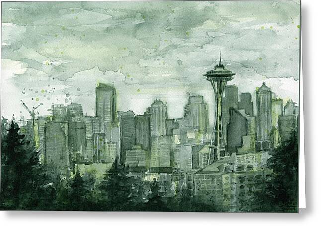 Seattle Buildings Greeting Cards