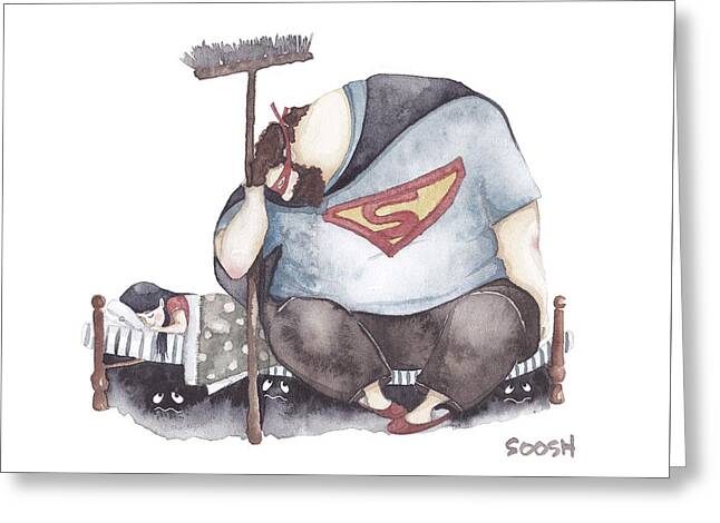 Super Heros Paintings Greeting Cards