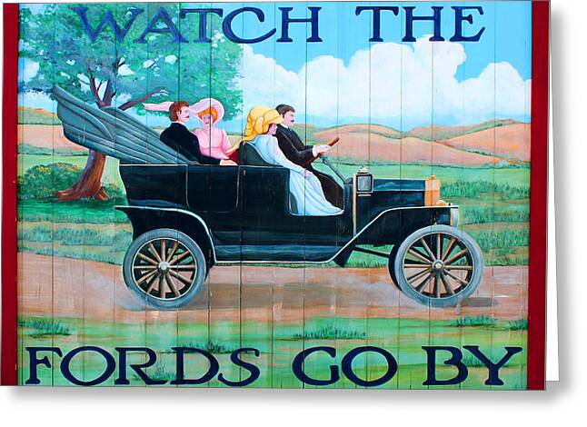 Ford Model T Car Mixed Media Greeting Cards