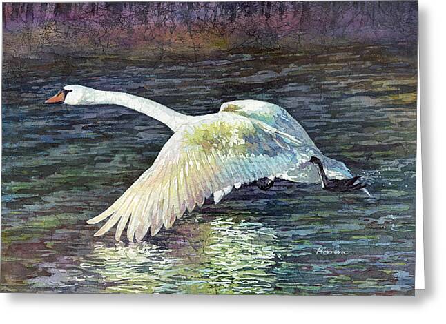 Flying Mute Swan Greeting Cards