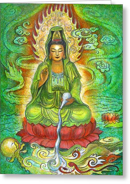 Serene Buddha on a Lotus Greeting Card