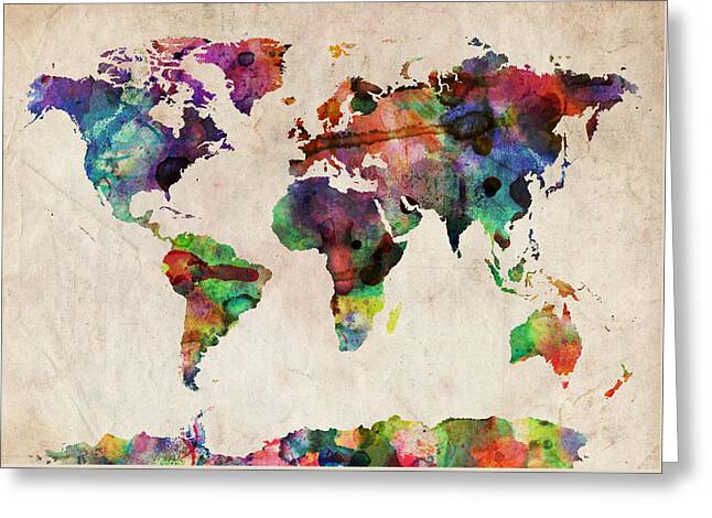 World Map Greeting Cards