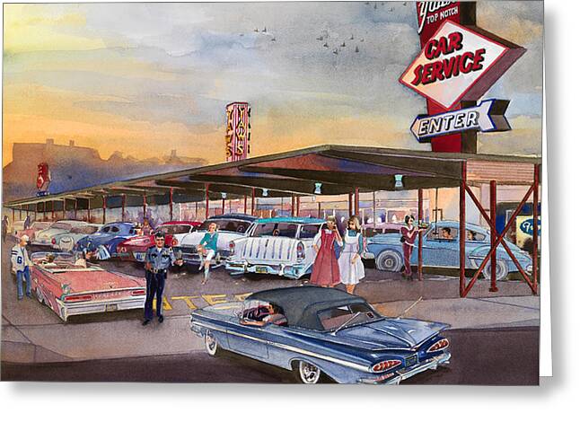 Drive-in Restaurant Greeting Cards