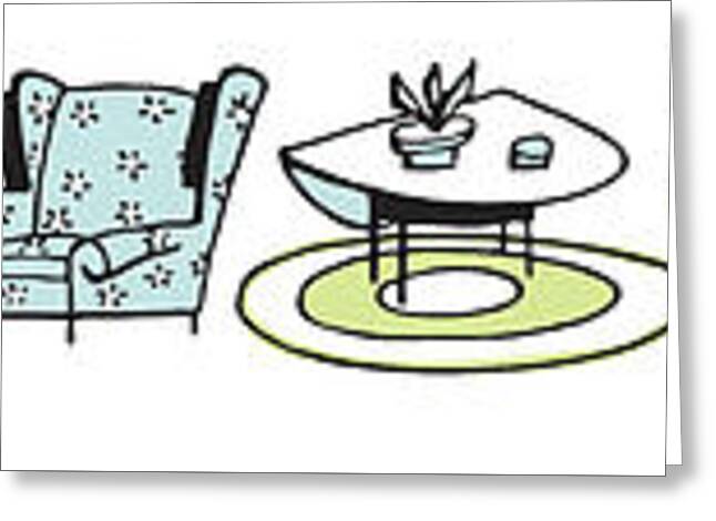 Garden Chair Drawings Greeting Cards