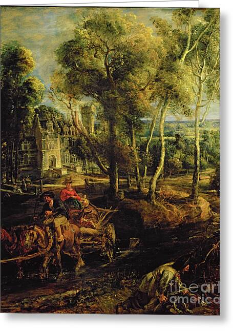 A View Of Het Steen Greeting Cards