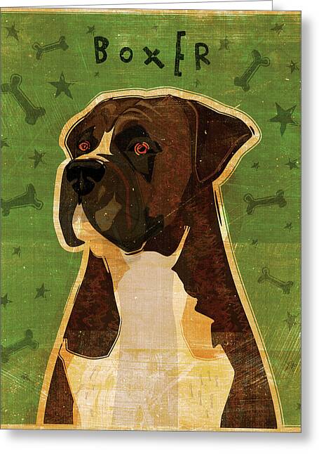 Boxer Puppy Digital Art Greeting Cards