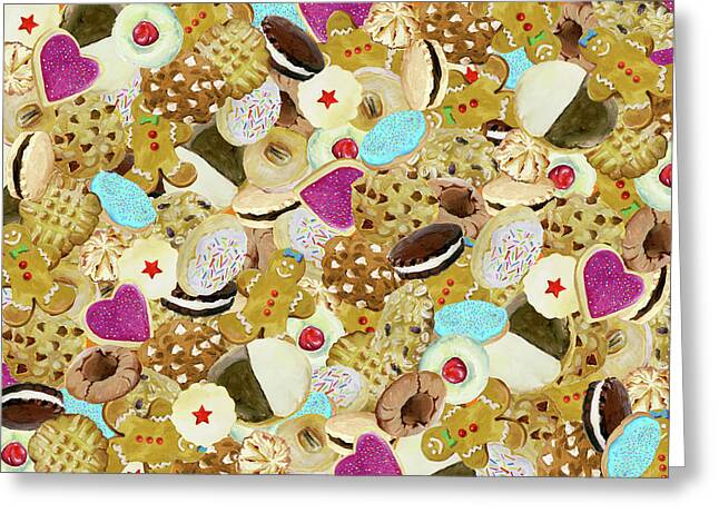 Sandwich Cookie Mixed Media Greeting Cards