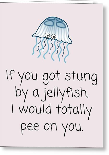Blue Jellyfish Digital Art Greeting Cards