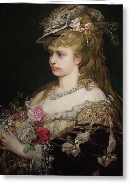 Portrait Of A Young Woman In A Lace Hat Greeting Cards