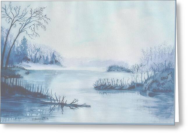Thick Fog Mixed Media Greeting Cards