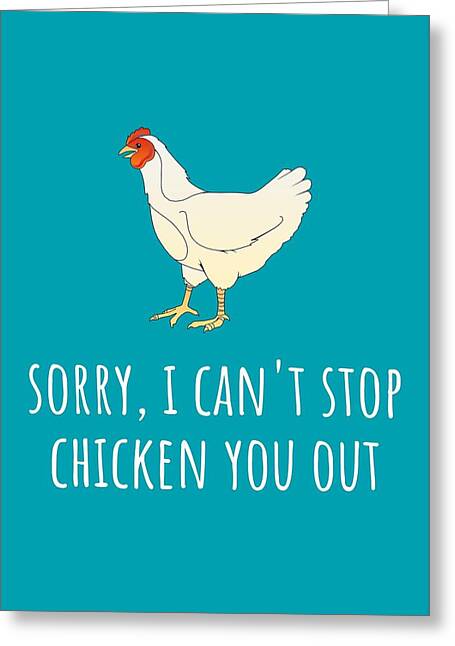 White Chicken Greeting Cards