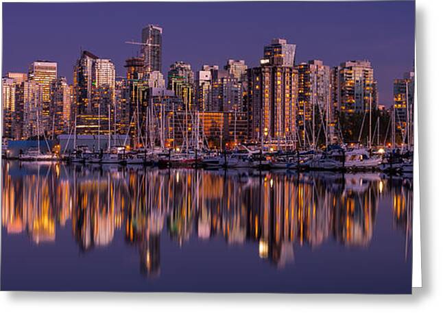 Vancouver Skyline Panorama Greeting Cards