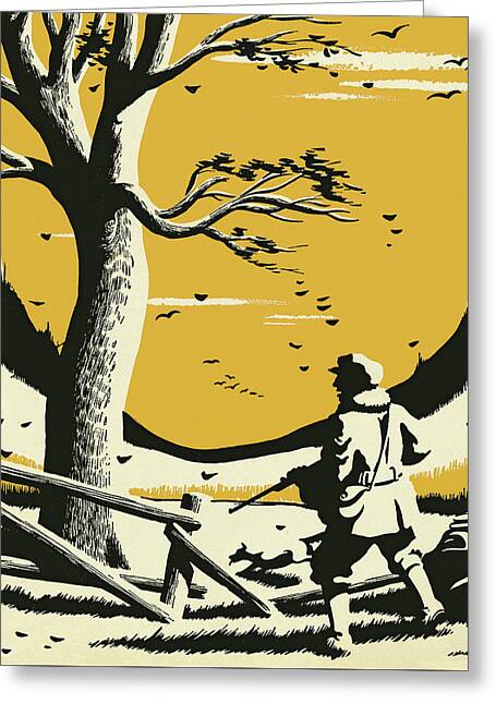 Man In The Wilderness Greeting Cards