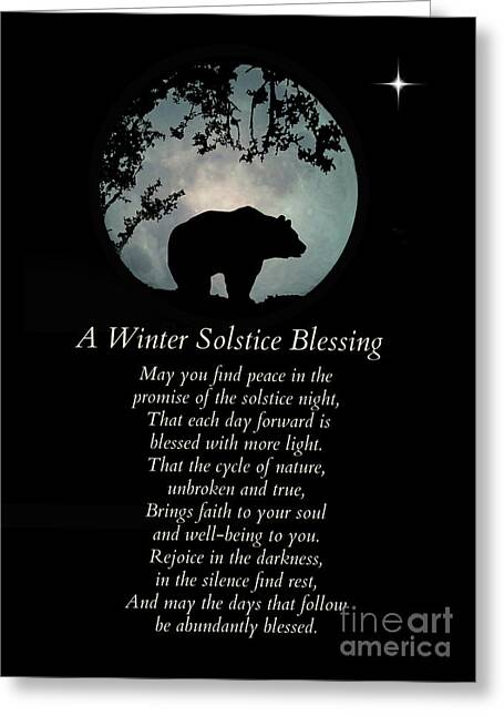 Long WInter Night White Stag Solstice Card Christmas Card,Winter night peace Holiday card