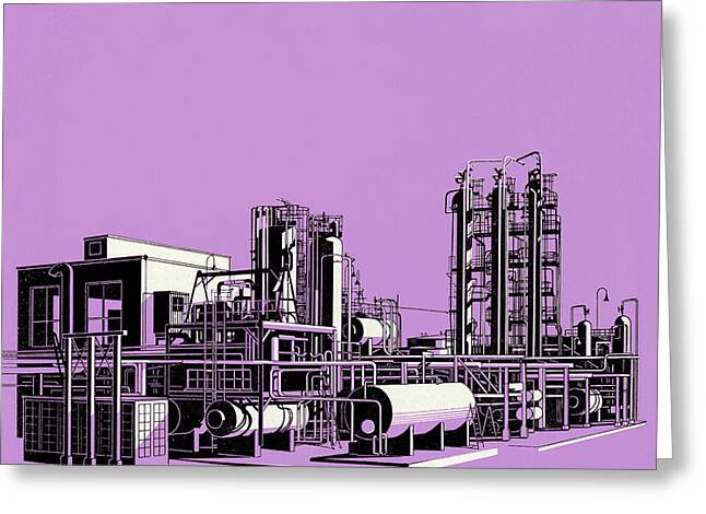 Industrial Background Greeting Cards