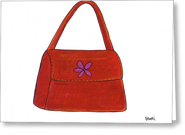 Red Purse Greeting Cards