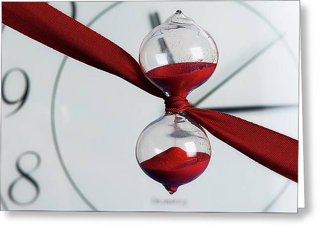 Red Hourglass Photos Greeting Cards