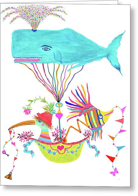 Pintura guiada por números para Adultos y niños Flying Whale Animal 40x50cm-con marco