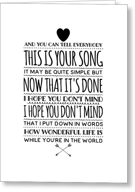 The Life of A Pioneer Song Lyrics (Snapshots) Greeting Card for
