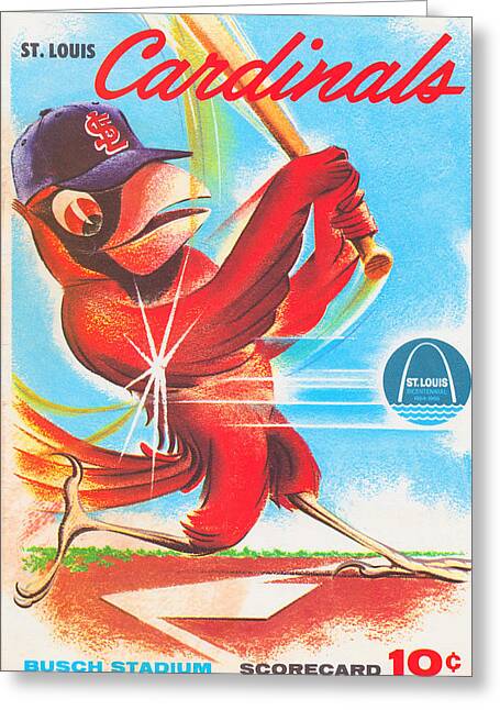 1956 St. Louis Cardinals Art T-Shirt by Row One Brand - Fine Art