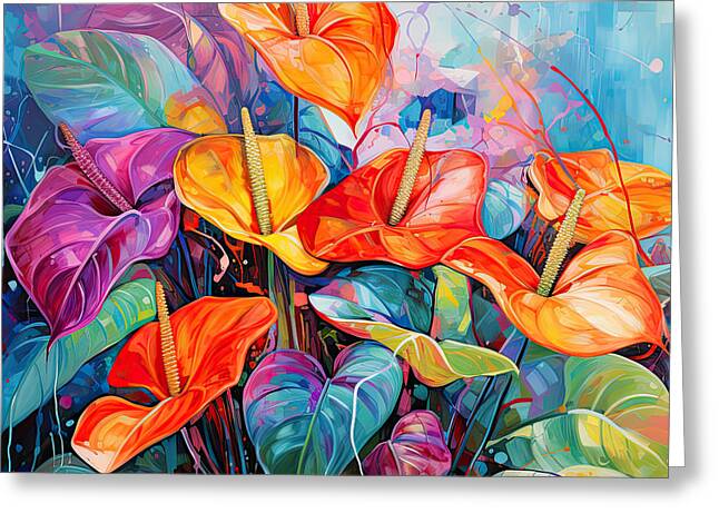 Anthurium Flower Greeting Cards