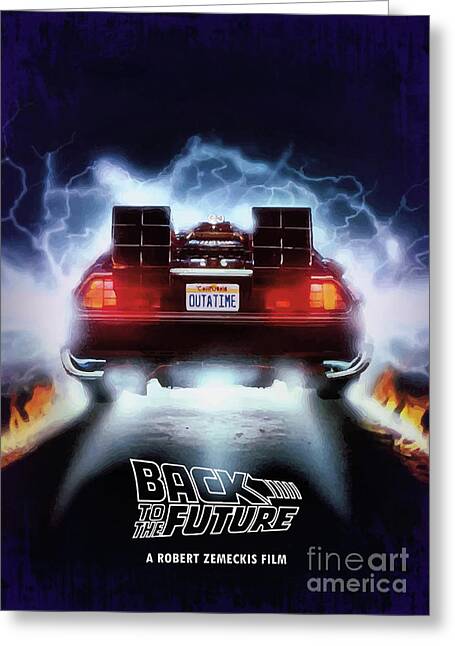 Back to The Future Flaming DeLorean Men T Shirt Tail Lights Movie Merch  Vintage