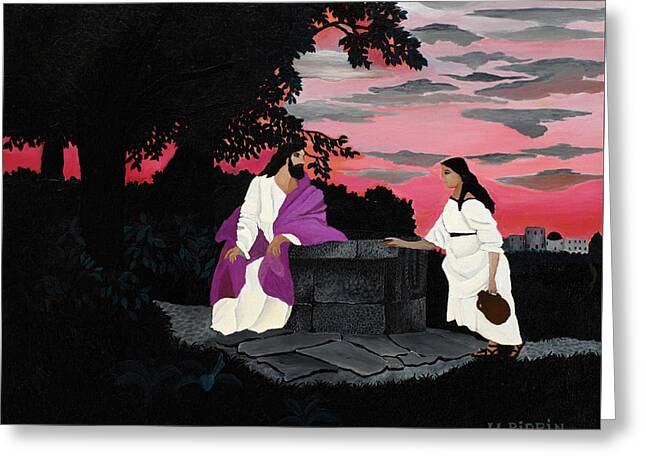 Christ And The Samaritan Woman Greeting Cards