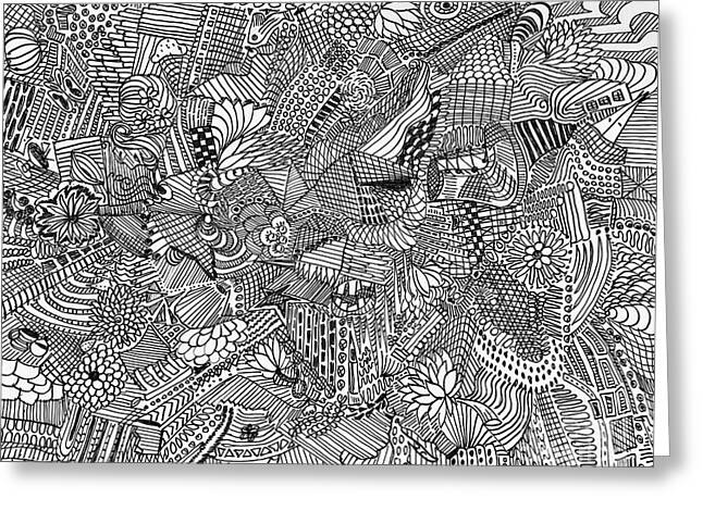 Black and White Zentangle Pen Design Greeting Card for Sale by  CosmicHeartSeed