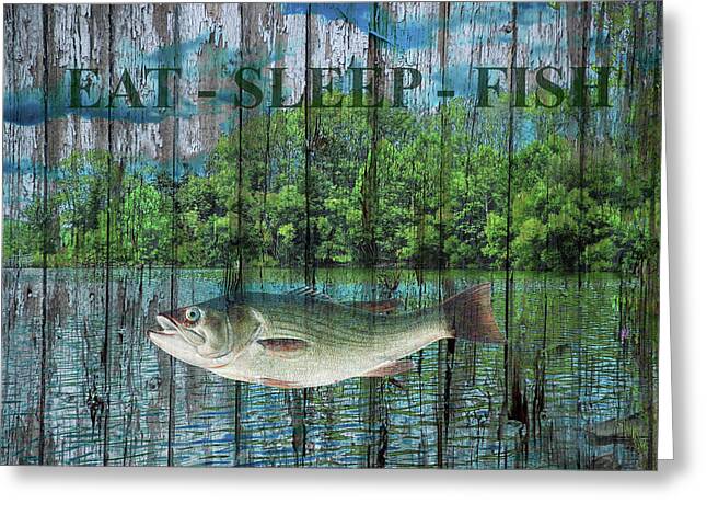 Eat - Sleep - Fish Greeting Card by James DeFazio
