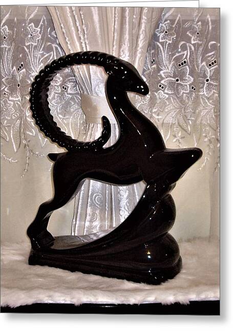 Greeting Card featuring the photograph Exotic Animal Figurine by Nancy Ayanna Wyatt