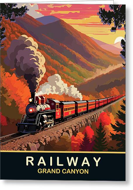 Grand Canyon Train Greeting Cards