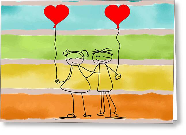 Amor Drawings Greeting Cards