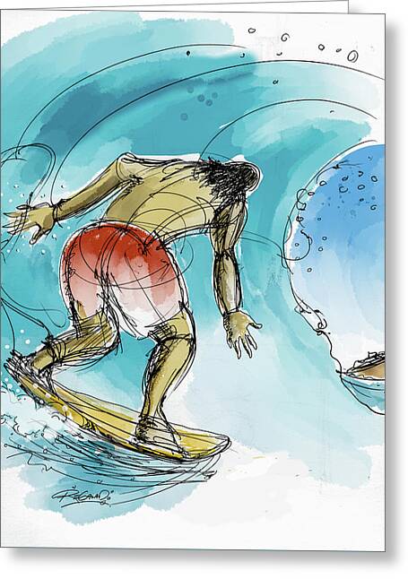 Surfing In Orange County Greeting Cards