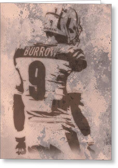 Joe Burrow Qb Bengals Greeting Card by David Lloyd Glover